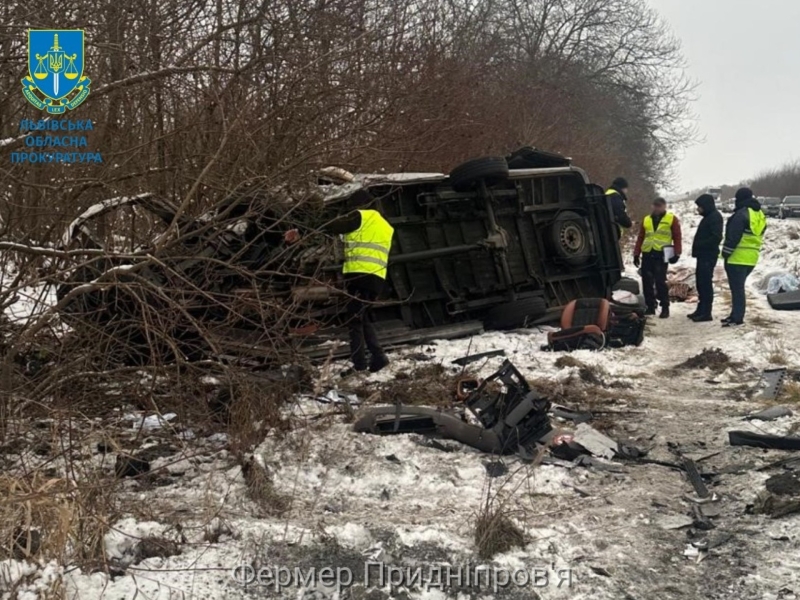 В результаті ДТП на Львівщині загинули семеро пасажирів мікроавтобуса. Винуватець був напідпитку