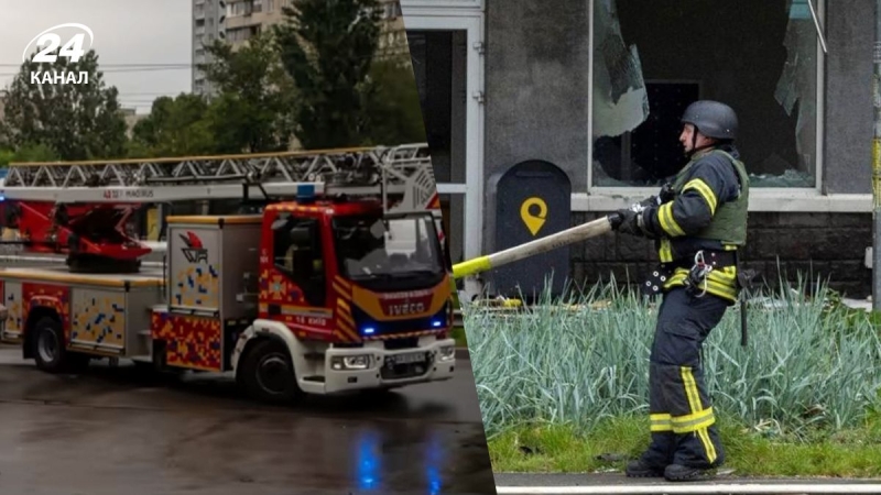 Атака на Київ: уламки безпілотника упали біля школи, а також пошкоджено відділення Укрпошти