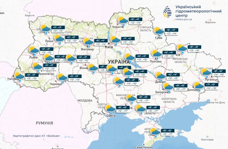 Дощитиме всюди - прогноз погоди на сьогодні